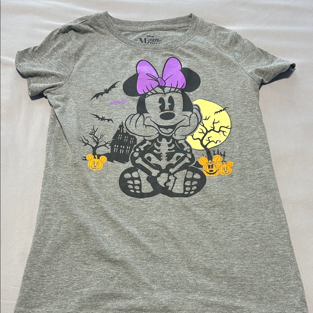 Disney Gray Minnie Mouse Halloween Tee